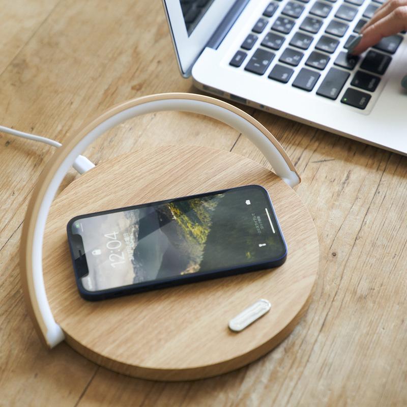 ワイヤレス充電器 スタンド ライト ≪Opt! オプト≫ チャージャー スタンドライト Qi ベッドサイド デスク 照明 インテリア おしゃれ 木目 プレゼント | ブランド登録なし | 08