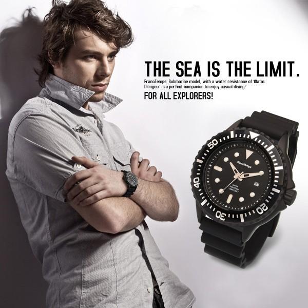 腕時計 メンズ腕時計 ブランド Franc Temps Plongeur2 フランテンプス
