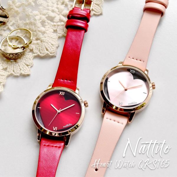 ハート腕時計 ヘルツ nattito QKS165 レディース おしゃれ 可愛い 合皮