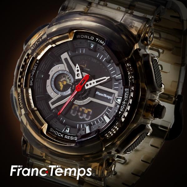 腕時計 メンズ腕時計 レディース腕時計 ブランド FrancTemps フランテンプス SYNAPSE シナプス クリア スケルトン デジタル