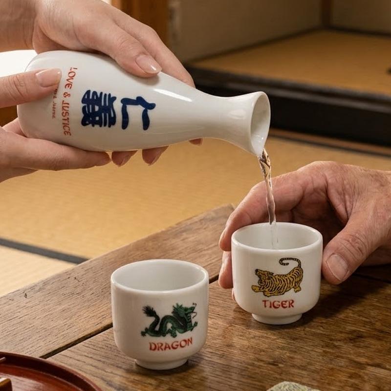 T&D SAKESET タイガー＆ドラゴン 酒器セット 日本酒 徳利 おちょこ