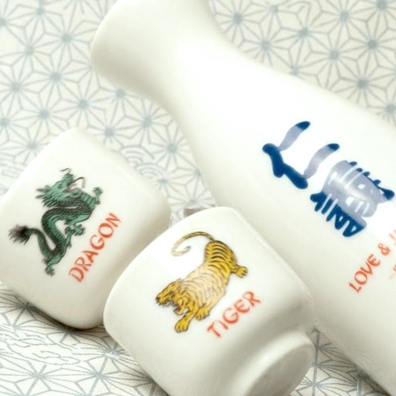 T&D SAKESET タイガー＆ドラゴン 酒器セット 日本酒 徳利 おちょこ
