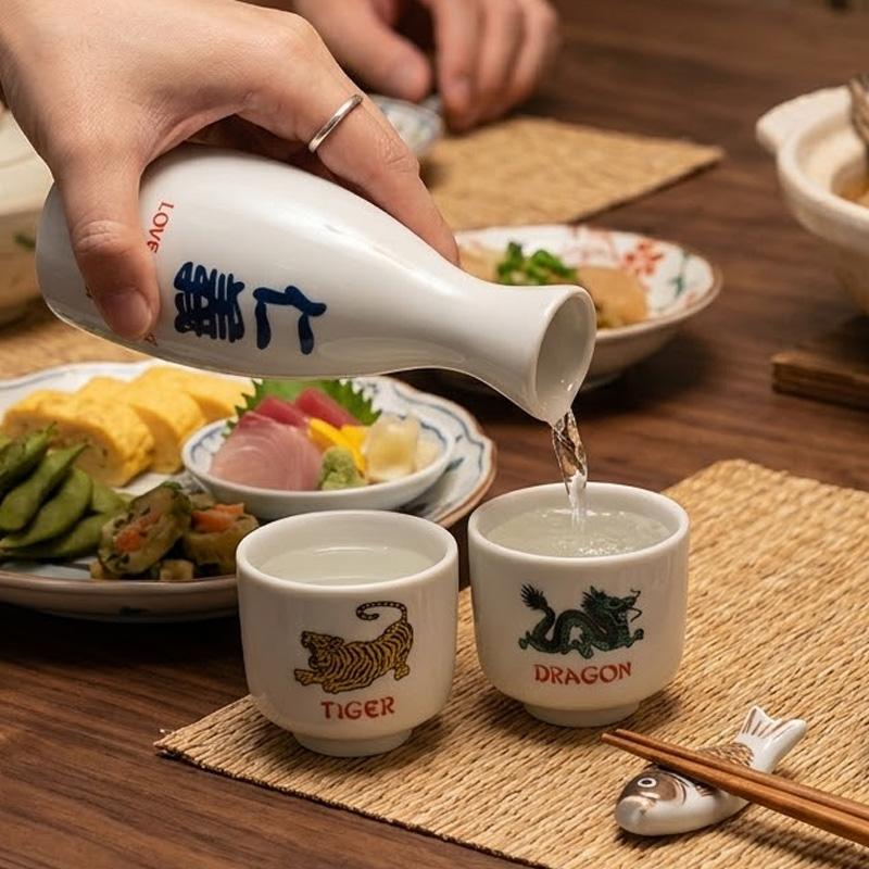 T&D SAKESET タイガー＆ドラゴン 酒器セット 日本酒 徳利 おちょこ