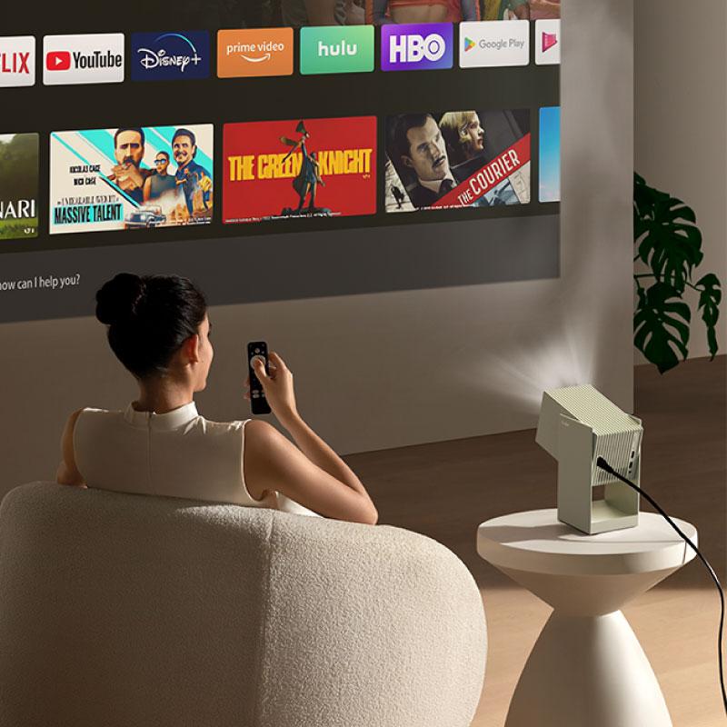 プロジェクター 家庭用 小型 天井投影 Wanbo Cube 2 Pro Android TV