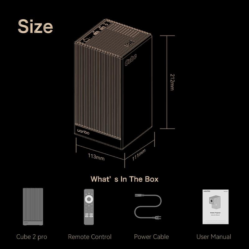 【新品】Wanbo Cube 2 Pro プロジェクター 天井投影 プロジェクター 家庭用 小型 天井投影 Wanbo Cube 2 Pro Android TV