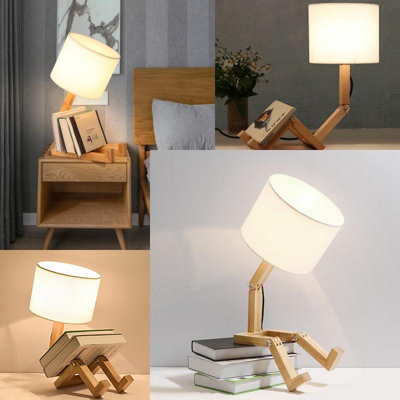 ランプ ベッドサイド 間接照明 寝室 LED ウッドマンランプ Wood Man