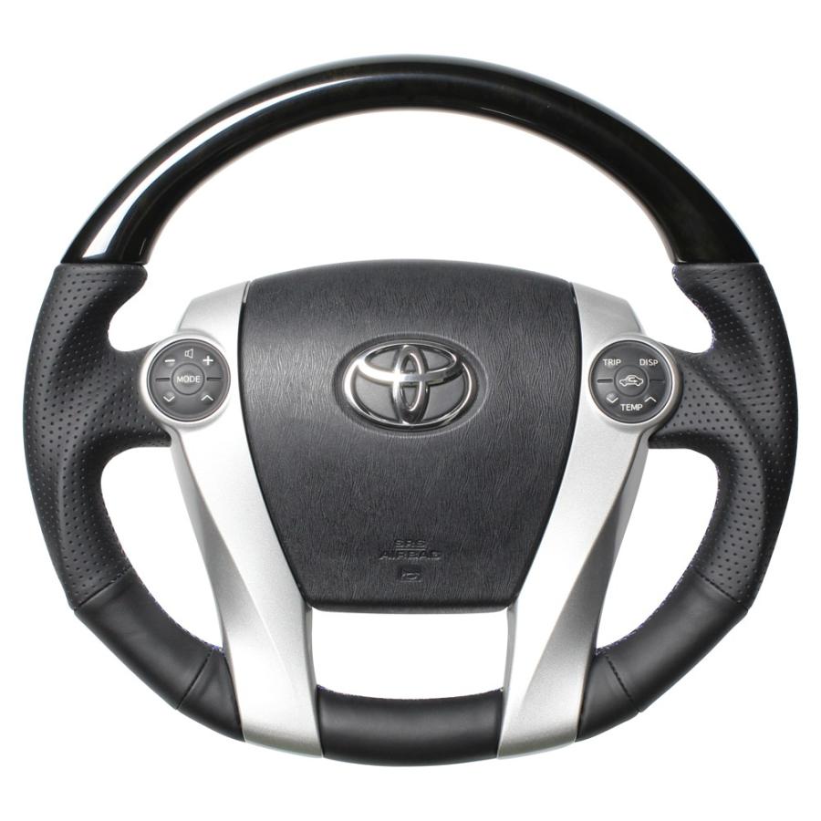 レアル アクア 10系 ステアリング 30-BS-BKW REAL プレミアムシリーズ