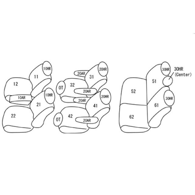 エスティマハイブリッド シートカバー AHR20W クラッツィオ ベーシック クラッツィオ ジュニア Jr ET-1535 シート 内装｜sincere-y｜02