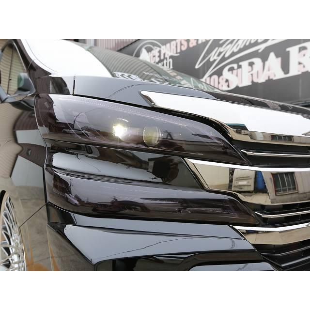 ヴェルファイア 30前期 スモークヘッドライトカバー フロント ガーニッシュ ブライツ(車) BRIGHTZ ヴェルファイア 30 35 前期 スモーク