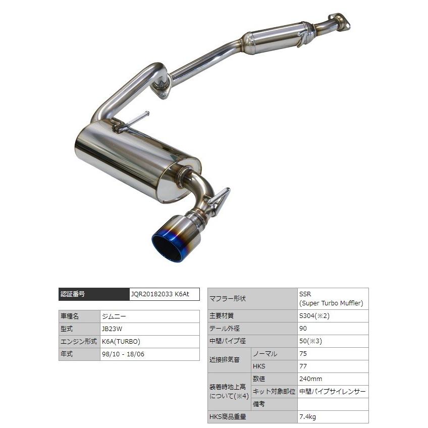 HKS（エッチケーエス） ジムニー JB23W マフラー SSR 31029-AS002 HKS