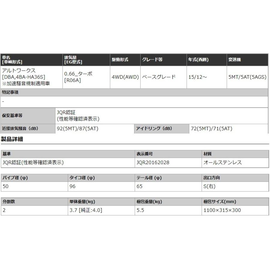 柿本 改 アルトワークス HA36S マフラー S44338 KAKIMOTO RACING GTbox
