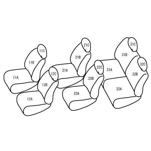 マークXジオ シートカバー ##A10/##A15 ベレッツァ カジュアルG 3列シート車 T226 シート 内装