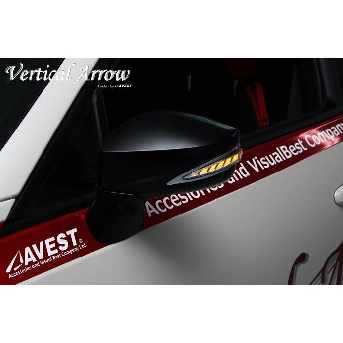 AVEST Vertical Arrow 86 ハチロク ZN6 Type Zs LED ドアミラー ウインカー&カバー 艶消しブラック インナーレッドｘランプホワイト AV-019-BK-W-R アベスト｜sincere-y