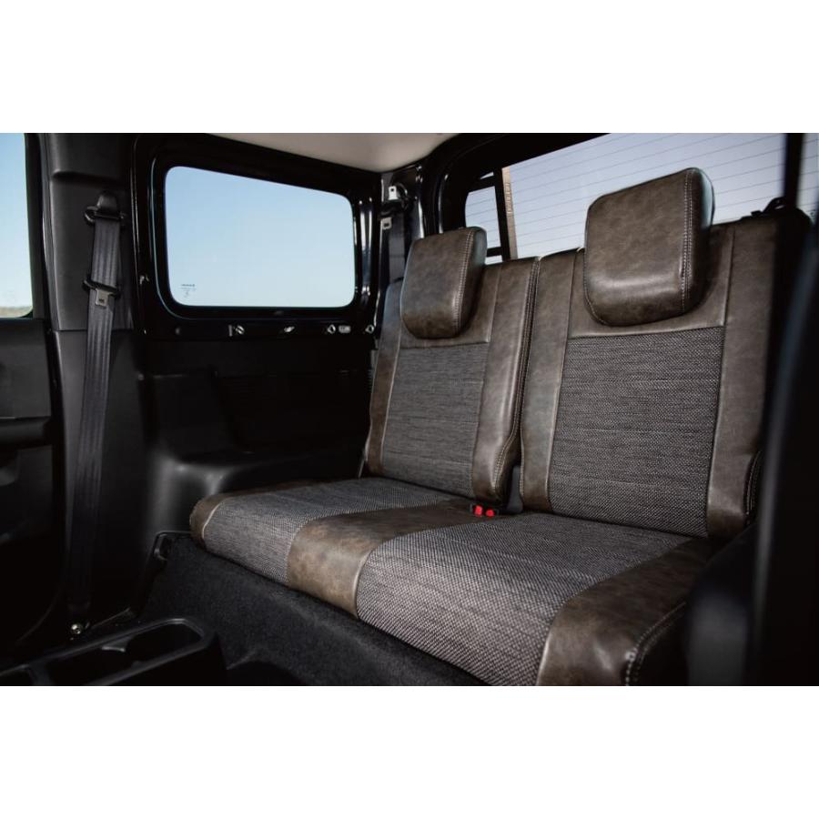 ジムニー JB64　JB74 クラシックレザーシートカバー モンテベロ(ブラック) レザー部分：PVCレザー　ファブリック部分：PP CLseatcover2 C.L.LINK_2