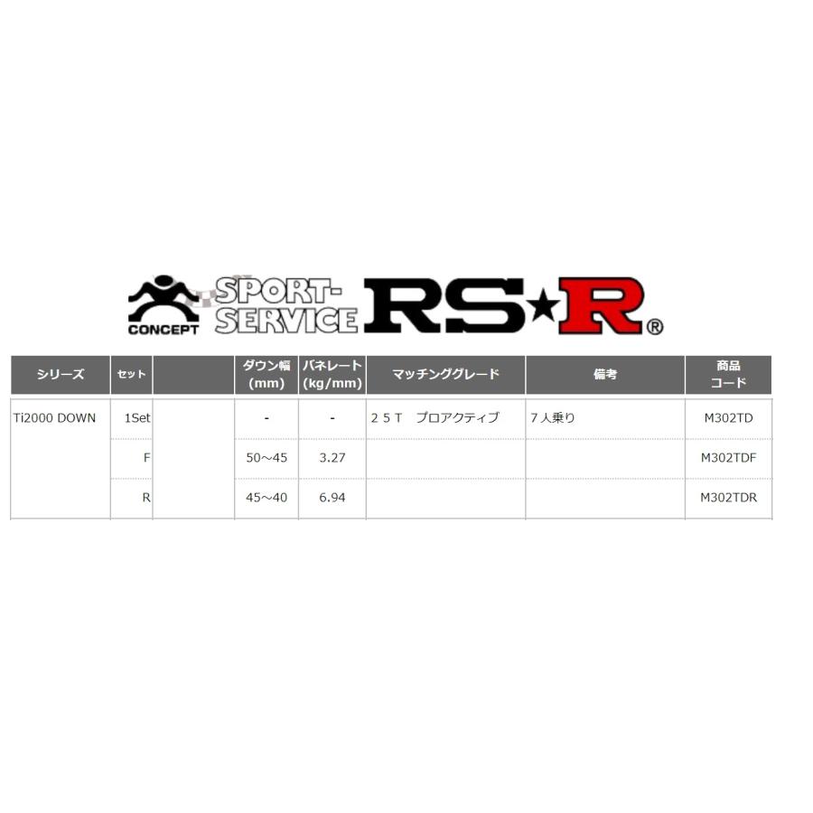 RSR CX-8 CX8 KG5P ダウンサス スプリング 1台分 M302THD RS-R