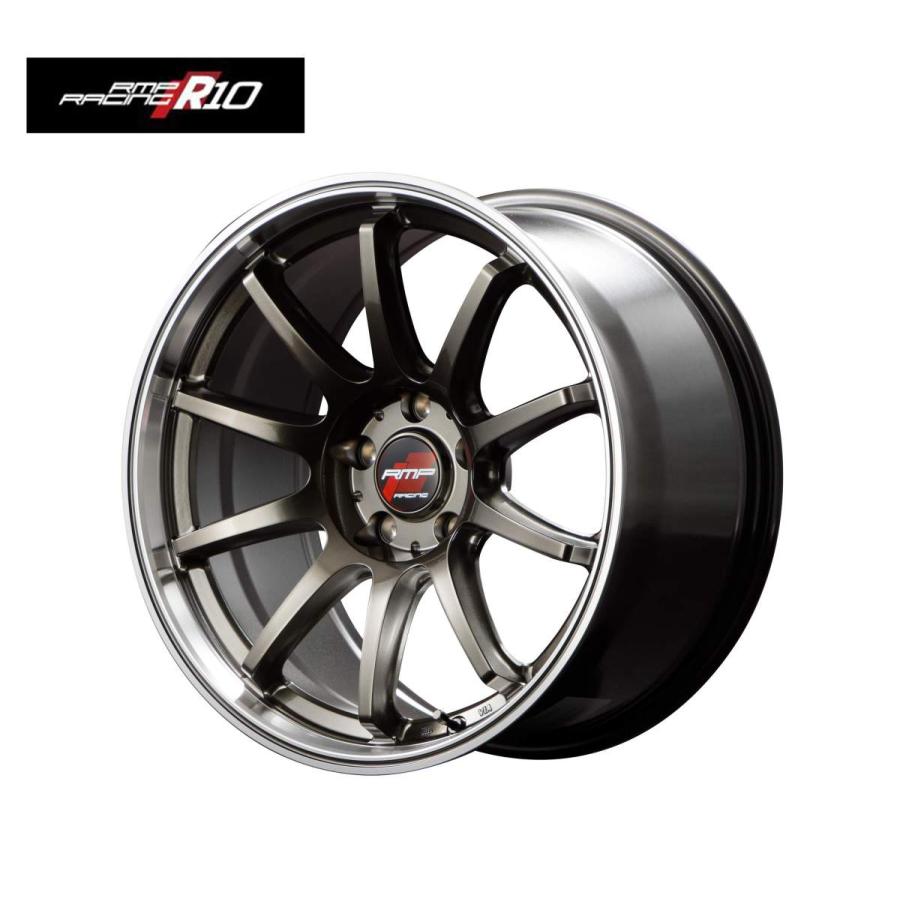 18インチ 5H114.3 7.5J+50 5穴 RMPレーシング R10 ホイール 1本 レーシングチタンシルバー リムポリッシュ MID RMP RACING R10