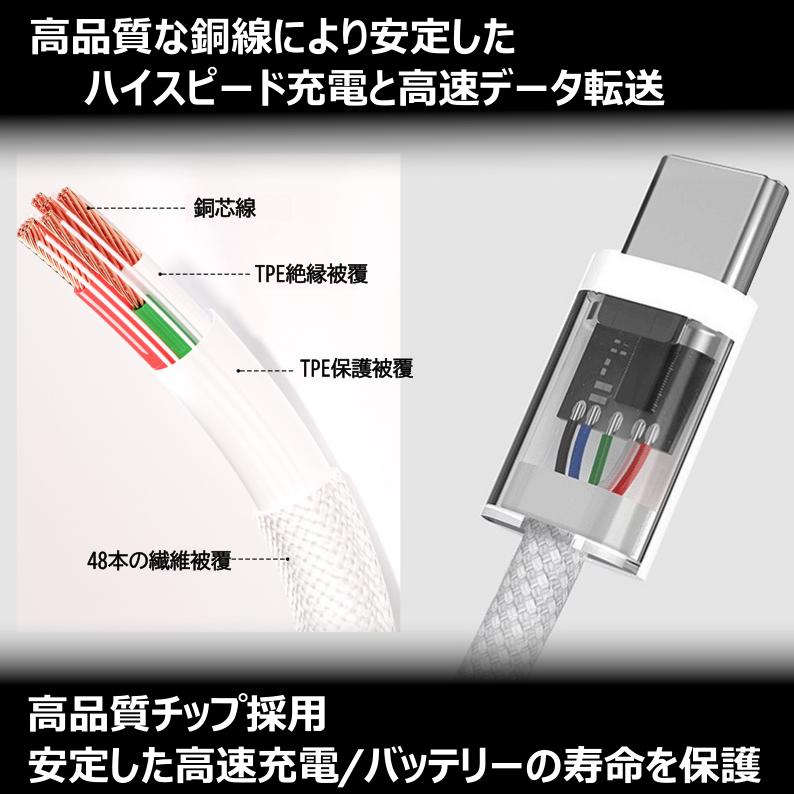 【2本セット・カラー選べる】USB C‐C type-c 充電ケーブル 5カラー 1m PD 最大60W超高速 iPhone15 純正apple認証同等品 IQOS｜sinco｜07