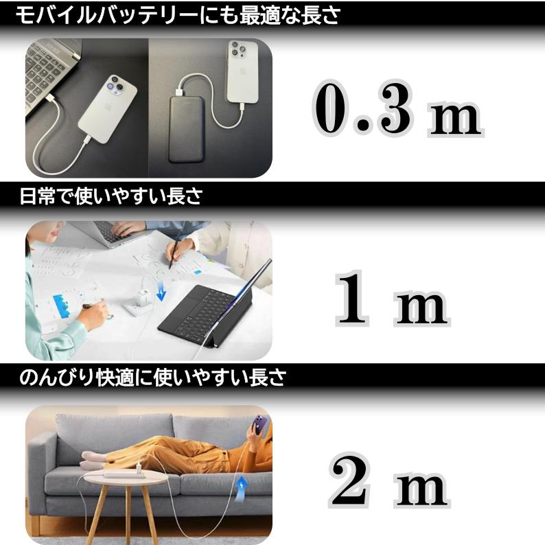 【2本セット】長さ選べるiphone充電コード |  | 08