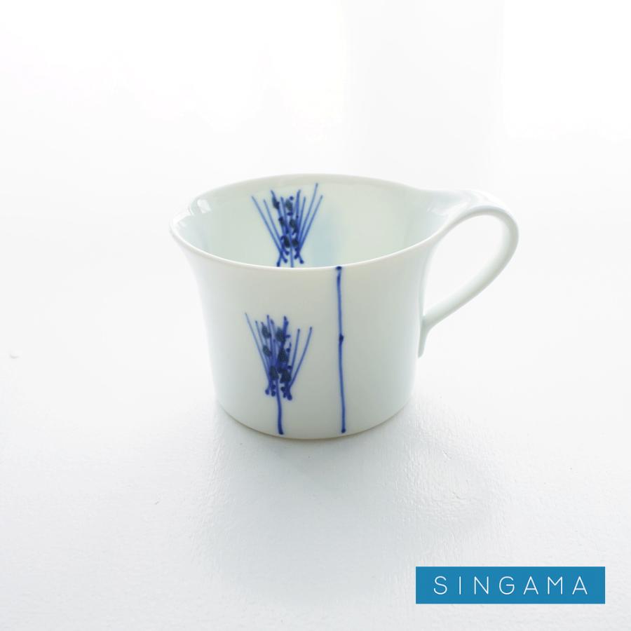 SINGAMA(眞窯) アメリカンカップ フラワーライン 麦 伝統工芸品 瀬戸染 