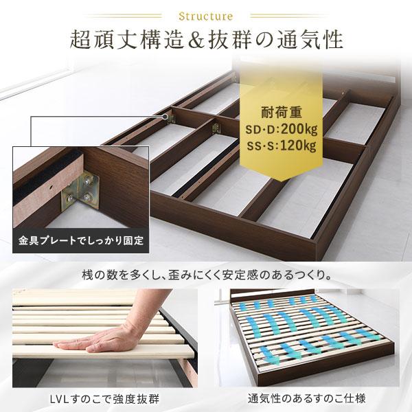 ベッド セミシングル 2層ポケットコイルマットレス付き ブラック 低床 すのこ 照明 宮付 棚付 コンセント ベッド セミシングル 2層ポケットコイルマットレス付き ブラック 低床 すのこ 照明 宮付 棚付 コンセント