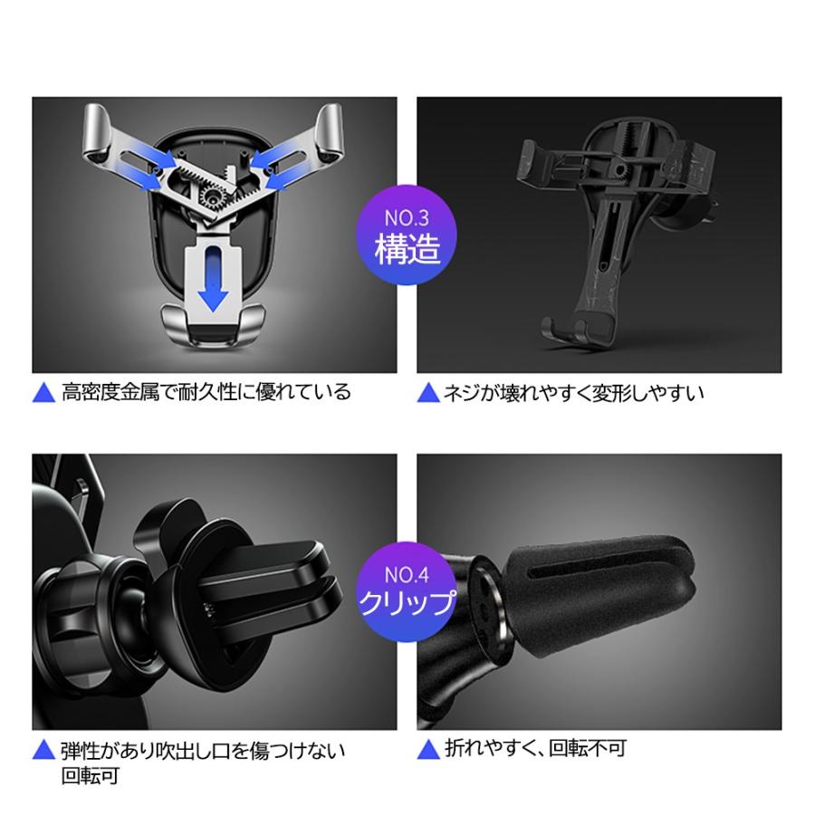 車載ホルダー iPhone Android スマホ スマホホルダー 携帯 オートホールド式 自動開閉 車載 車 エアコン 吹き出し口 簡単 三点式 カー用品 車内用品 |  | 22