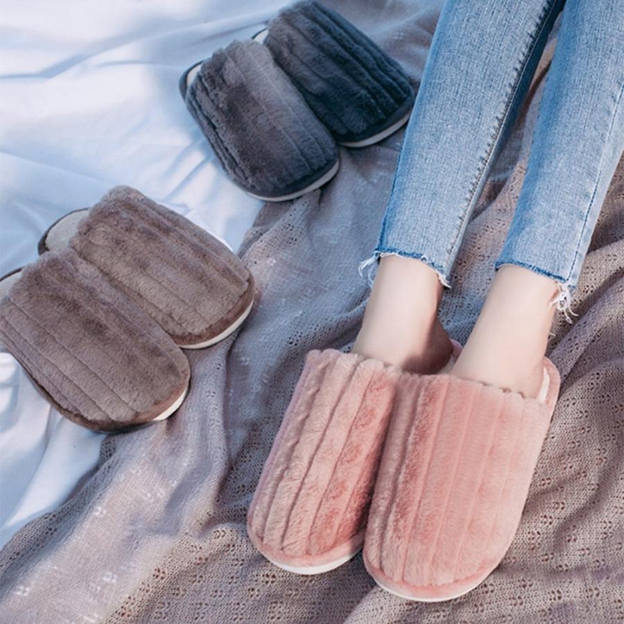 スリッパ おしゃれ 暖かい あったか 来客用 室内用 ルームシューズ  シンプル 秋用 冬用 メンズ レディース ファー  かわいい M L Mサイズ Lサイズ |  | 12