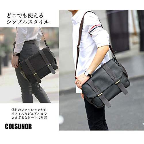 全品送料無料 バッグ Colsunor ショルダーバッグ メンズ メッセンジャーバッグ かばん ななめがけ ワンショルダー撥水 収納多い 大容量 ブラウン キャンバス Www Threeriversofs Com