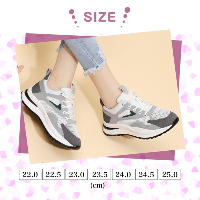 ランニングシューズ  スニーカー レディース 厚底 幅広 通気性 運動 靴 黒 グレー 可愛い 軽い 軽量 安い |  | 04