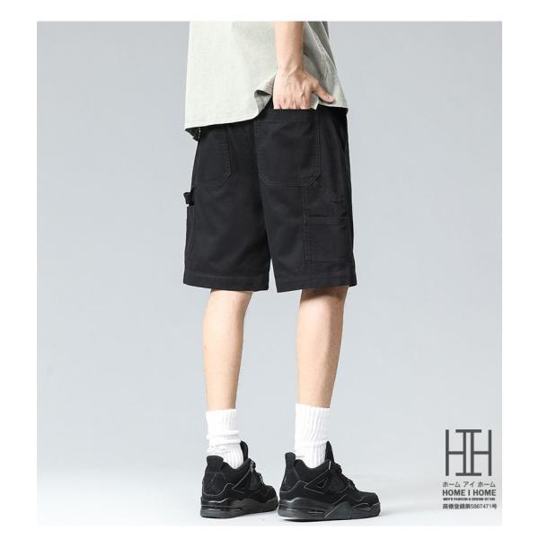 ショートパンツ メンズ 5分丈 カーゴパンツ アメカジ ストリート 夏 薄手 綿 100 無地 ベーシック シンプル ズボン | ホームアイホーム | 13