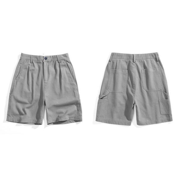 ショートパンツ メンズ 5分丈 カーゴパンツ アメカジ ストリート 夏 薄手 綿 100 無地 ベーシック シンプル ズボン | ホームアイホーム | 15