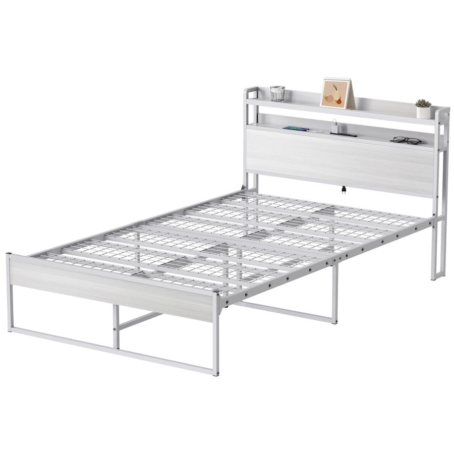 ベッドフレーム　SD セミダブルベッド 宮棚 2口コンセント　収納スペース ベッドフレーム SD セミダブルベッド 宮棚 2口コンセント 収納スペース