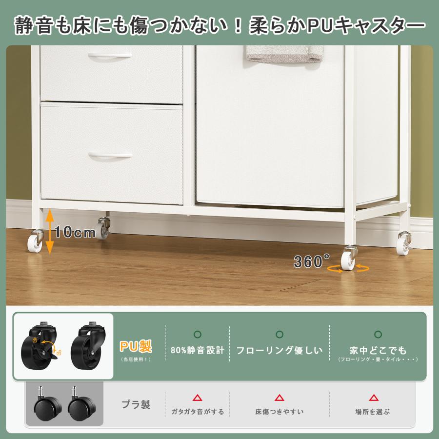 ハンガーラック ランドリーバスケット付き おしゃれ クローゼット 収納