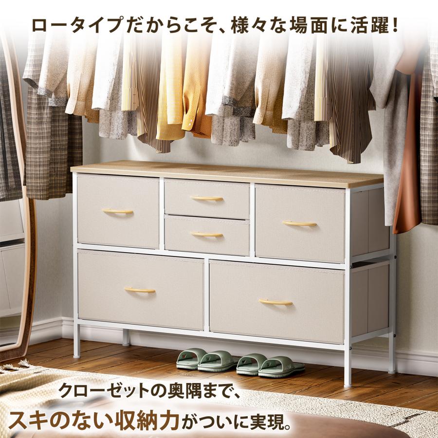 タンス テレビ台 ローチェスト 2段6杯 収納棚 リビング収納 箪笥 衣装