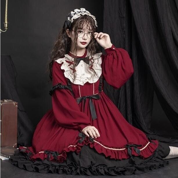 ワンピース レディース 可愛い 姫様 ロリータ風ワンピ ゴスロリ 春秋着 レディースワンピース 日系女子中高生 クラシカル ゴシック Ds23 神龍閣 通販 Yahoo ショッピング