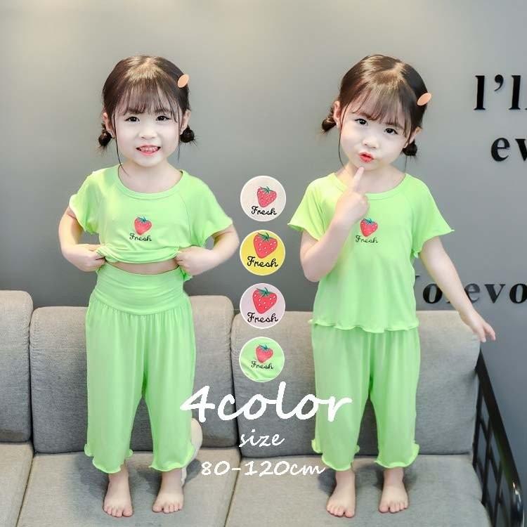 女の子 おしゃれ ガールズルームウェア 綿ルームウェア こどもパジャマ 4色 子供パジャマ 半袖 キッズパジャマ ジュニア 部屋着 寝巻き 80 90 100 110 1cm Yz0524 神龍閣 通販 Yahoo ショッピング