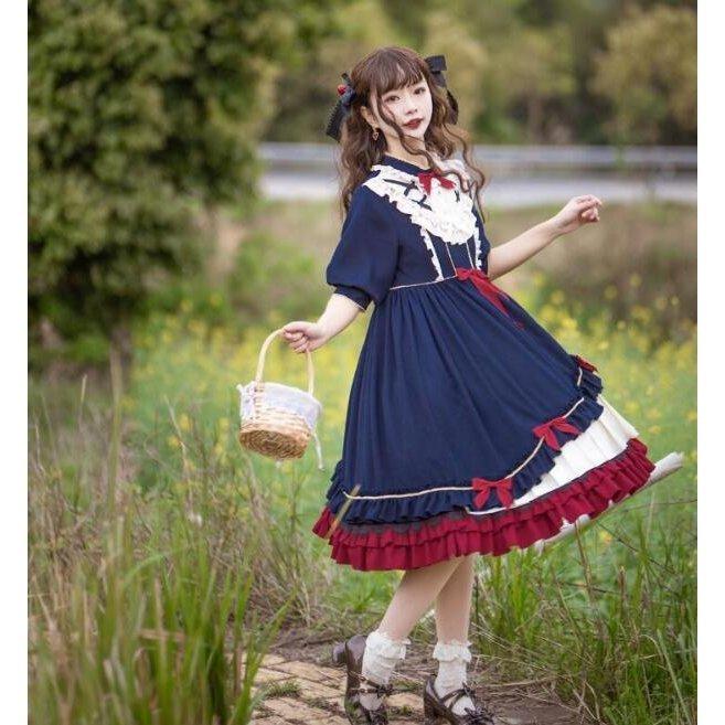 市場 ロリータワンピース 長袖ワンピース ゴシック風 ゆったり レディースロリータ服 ゴスロリ 大人コスチューム