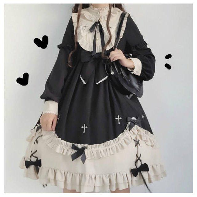 ワンピース ゴシック ロリータ服 長袖ドレスゴスロリ 服 黒 ワンピース クラシカル ロリータ コスチューム Yz5527 神龍閣 通販 Yahoo ショッピング