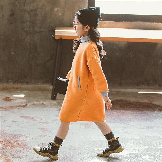 子ども服 キッズ 厚手ワンピース 女の子 冬 大流行中