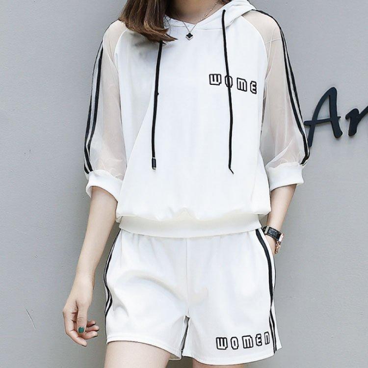 パジャマ 部屋着 寝巻き パジャマ 家着 セットアップ 可愛い かわいい ルームウェア 外出 上下セット 五分袖 七分袖 パーカー フード付夏 A5xgkeh1j4 レディースファッション Crear App Com