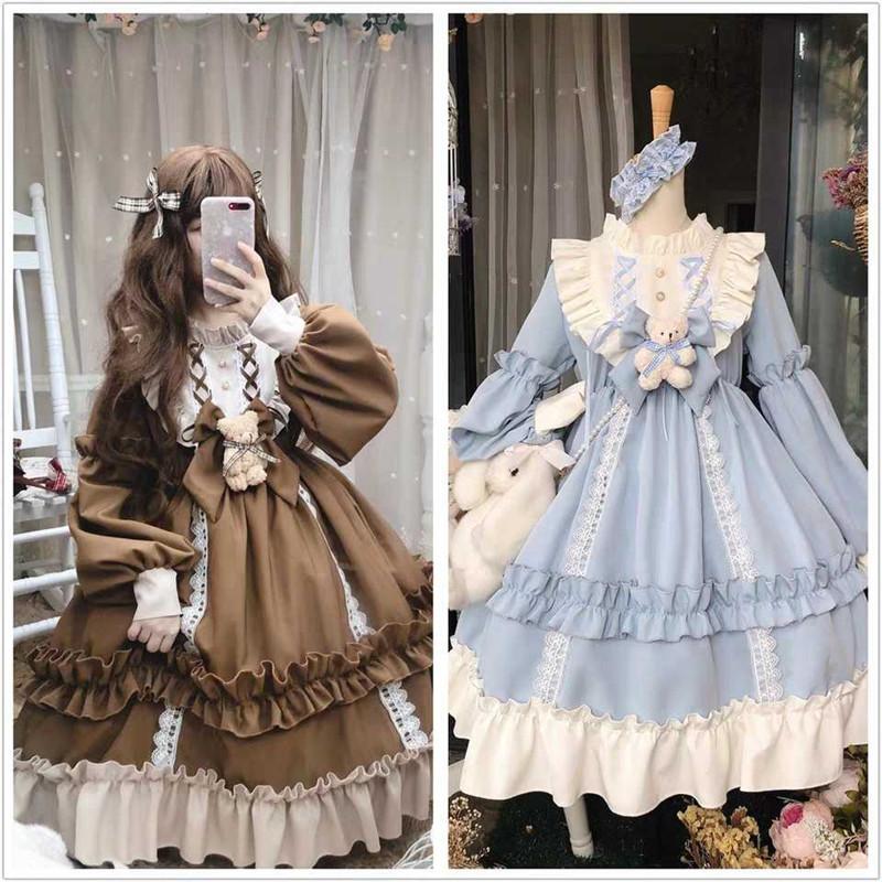 ワンピース ロリータ ワンピース 学院風 Lolita ロングスカート 洋服 長袖 ロリータ かわいい ゴスロリ Zy9236 神龍閣 通販 Yahoo ショッピング