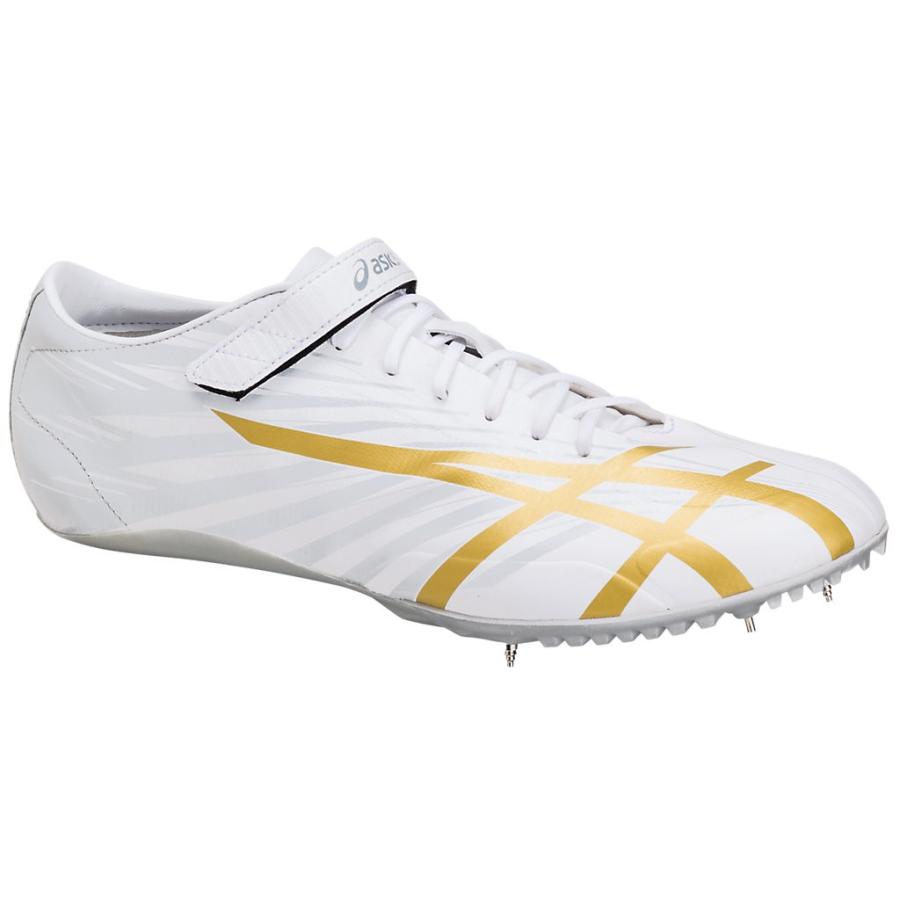 ジェットスプリント 陸上スパイク Ttp527 0194 オールウェザートラック専用 100m 400m アシックス Jetsprint 陸上スパイク ユニセックス Jetsprint ホワイト ゴールド ユニセックス シノスポショップ