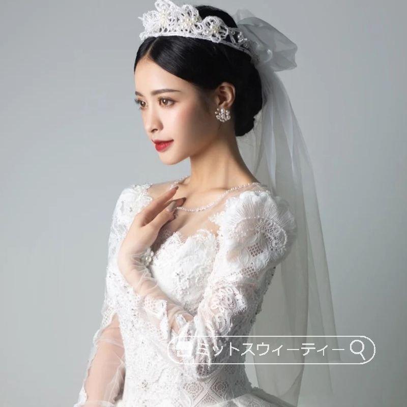 ウェディング ティアラ ベール付きクラウン 結婚式 ピアス 花嫁 ブライダル 二次会 発表会 パール 髪飾り ヘッドドレス ウエディング小物  カチューシャ 韓国風 :p21012278cf33:シンプルライフ2 - 通販 - Yahoo!ショッピング