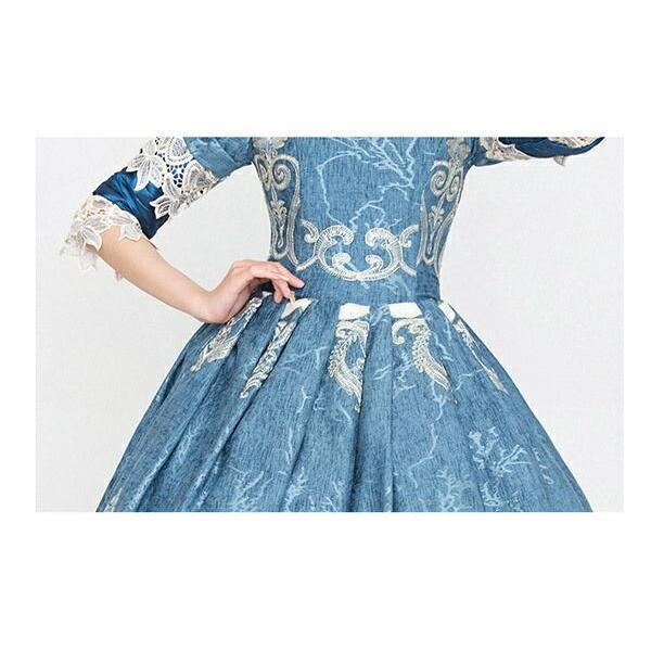 【日本未発売】 ロングドレス 貴族ドレス お姫様ドレス 中世ヨーロッパ 袖あり パフスリーブ 長袖 レース スタンドカラー 刺繍 貴族風 貴婦人 髪飾り付き 演奏会 舞台衣装 ゴー 【Z2070276113】(12520円)