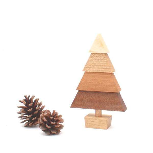4色ツリー クリスマスツリー クリスマス飾り クリスマスツリー木製 クリスマス置物 森林工芸館 wooden christmas tree | 
