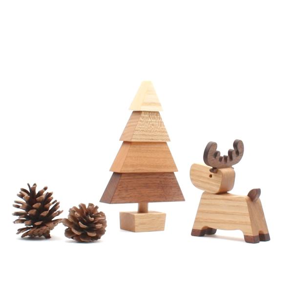 4色ツリー クリスマスツリー クリスマス飾り クリスマスツリー木製 クリスマス置物 森林工芸館 wooden christmas tree |  | 03