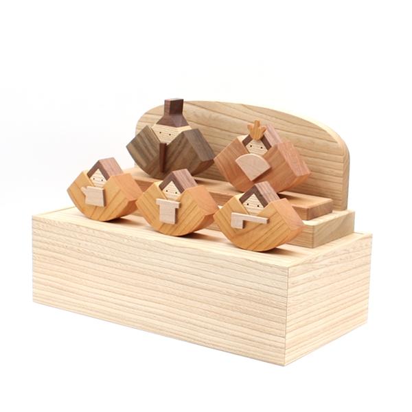 木のお雛さま5人飾り　　雛人形 コンパクト　雛人形 室内    雛人形 木製　雛人形 収納　雛飾り　初節句 プレゼント |  | 01