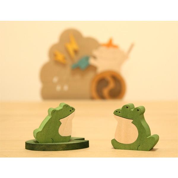 彩り歳時記 6月 梅雨 カミナリ坊やとカエル 6月置物 季節飾り 季節の