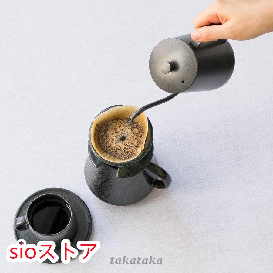 コーヒードリップポット 1人用 350ml ステンレス 細口 ポット コーヒーポット 約2杯分 おしゃれ コーヒー グッズ ケトル コーヒーケトル コーヒー器具黒｜sio-st｜06