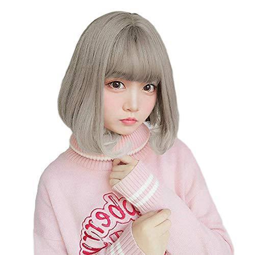 かわいい姫様 ウィッグ ショート ボブ カール 前髪 ぱっつん 青木亜麻灰 可愛い 人気 ロリータ 巻き髪 カツラ 小顔 ボブスタイル フルウィッグ Ri4oc18ahl 腕時計 アクセサリー Windowrevival Co Nz