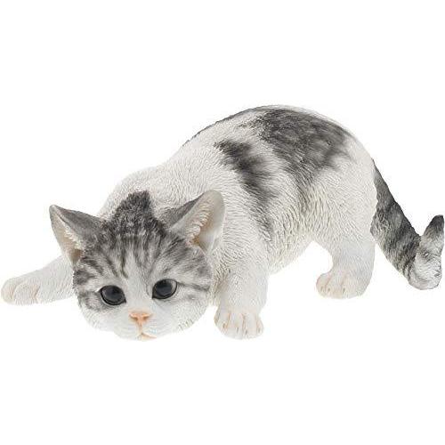 在庫処分 紅石 オブジェ べニーズキャット サバ白 獲物を狙う Qy 115 ガーデンライトその他 Www We Job Com